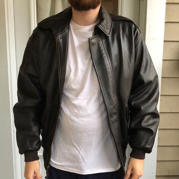 L.L. Bean Other - LL Bean Black Leather Bomber Jacket